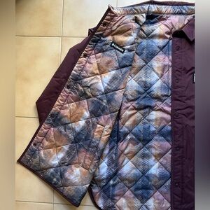 Columbia Reversible Insulated Shirt  Jacket Women Purple Plaid Size L